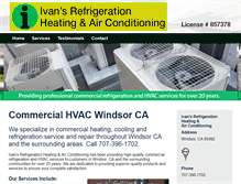 Tablet Screenshot of ivansrefrigeration.net